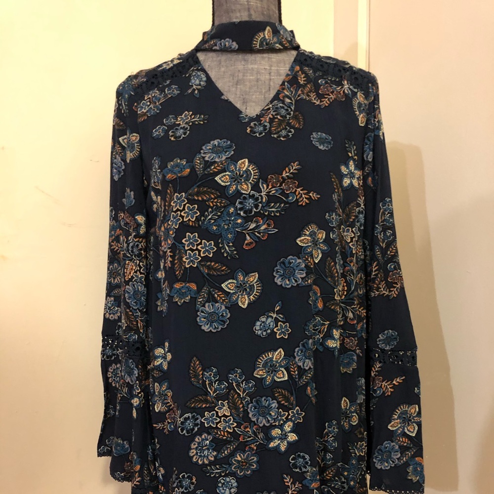 Blue with Flowers dress